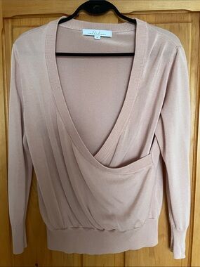 M   CALLAHAN  Blush Pink Draped V-Neck Sweater    REVOLVE
